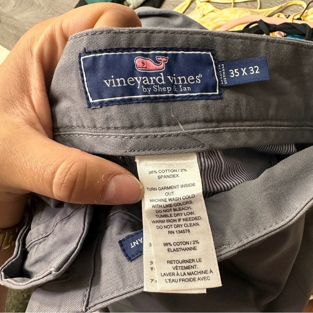 Mens Vineyard Vines Grey Breaker Pants sz 35 x 32 - Picture 2 of 3